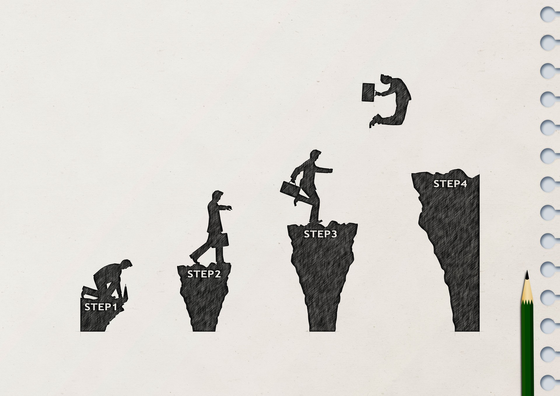 Business concept drawn on paper